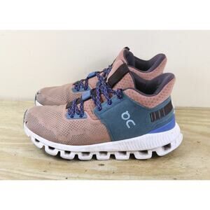 On Hi Edge Womens 7.5 Brown Blue High Top Hiking Running Sneakers